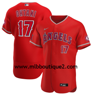 Homme Maillot Los Angeles Angels Baseballo MLB Shohei Ohtani 17  Rouge Alternate Player